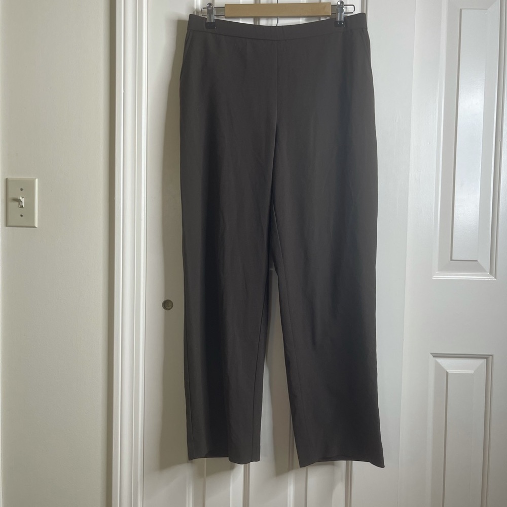 Sag Harbor Brown Pull On Stretch Pants